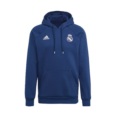 adidas Real Madrid Blue Pullover Hoodie Football Sweatshirt GL0048