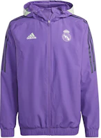 adidas Real Madrid Colorblock Hoodie Jacket Unisex in Vibrant Purple HT8796 adidas Real Madrid Colorblock Hoodie Jacket Unisex in Vibrant Purple HT8796