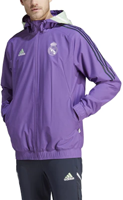 阿迪达斯皇家马德里紫色拼色连帽夹克男女款 HT8796 Lookbook 阿迪达斯皇家马德里紫色拼色连帽夹克男女款 HT8796