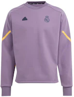 adidas Real Madrid Gameday Crew Sweatshirt Purple Logo Pullover HY0639 adidas Real Madrid Gameday Crew Sweatshirt Purple Logo Pullover HY0639