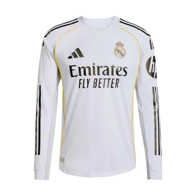 adidas Real Madrid Home Long Sleeve Player Version Jersey Men JN8866