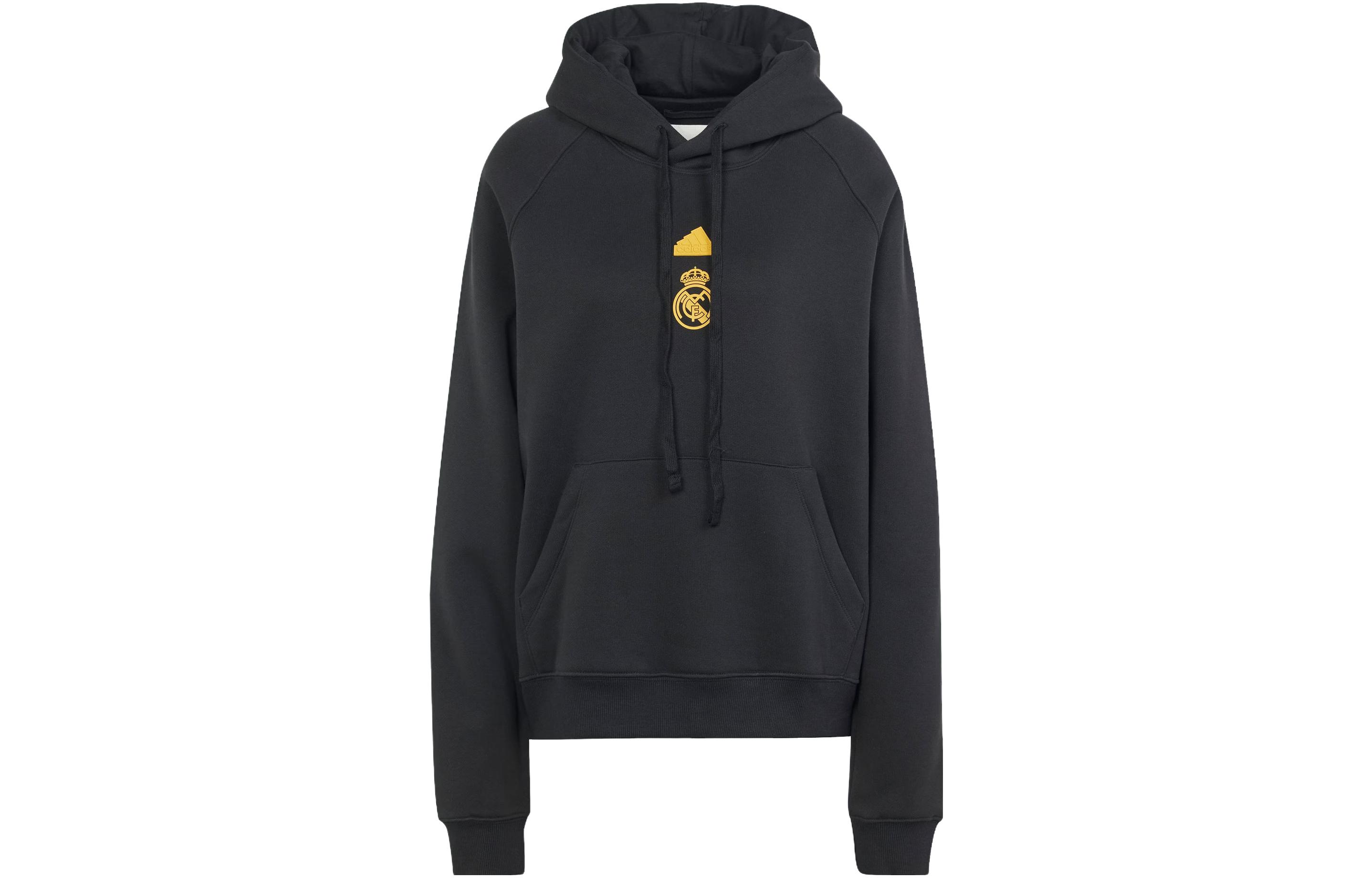 adidas Real Madrid Lifestyler Hoodie Black Football Casual Wear HY0626