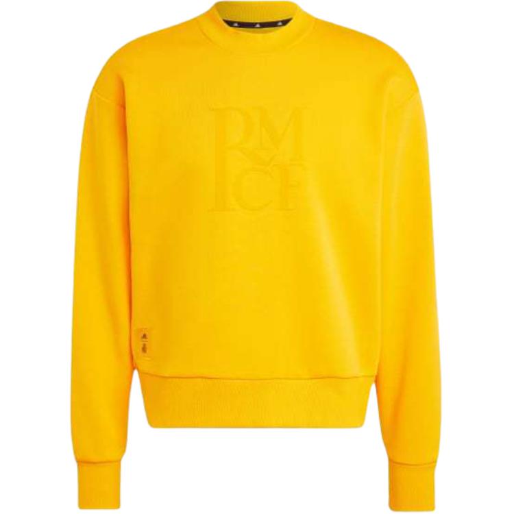 adidas Real Madrid Logo Print Cropped Yellow Sweatshirt - IT3808