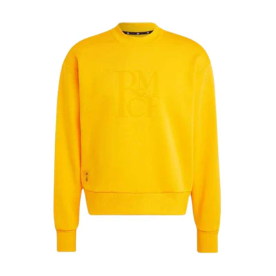 adidas Real Madrid Logo Print Cropped Yellow Sweatshirt - IT3808
