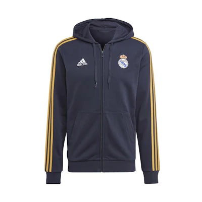 adidas Real Madrid Logo Print Hooded Jacket Legend Ink HY0619