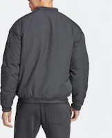 Shop adidas 皇家馬德里單色標誌長袖飛行外套 碳黑 男款 HT6454