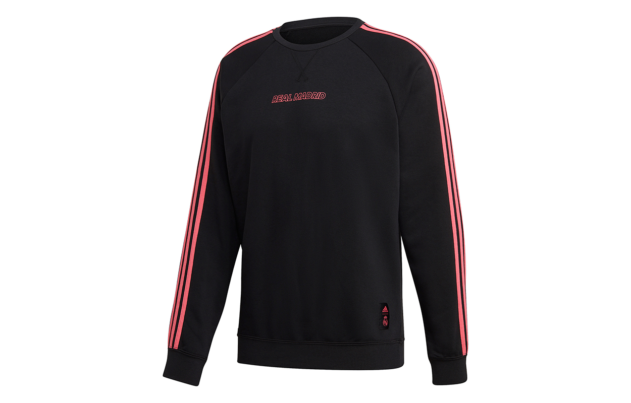 adidas Real Madrid Pullover Colorblock Striped Sweatshirt Black () GH9997
