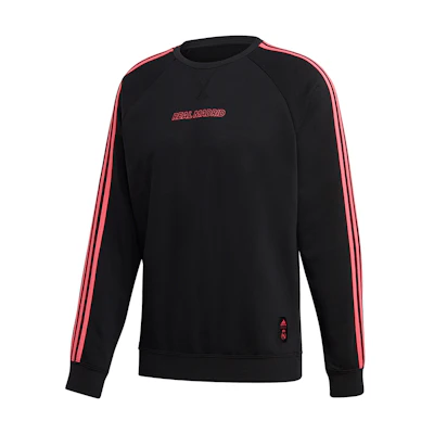 adidas Real Madrid Pullover Colorblock Striped Sweatshirt Black () GH9997