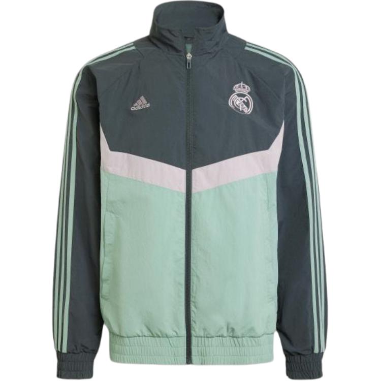 adidas Real Madrid Seasonal Track Jacket Blue Green Retro Style IT3773