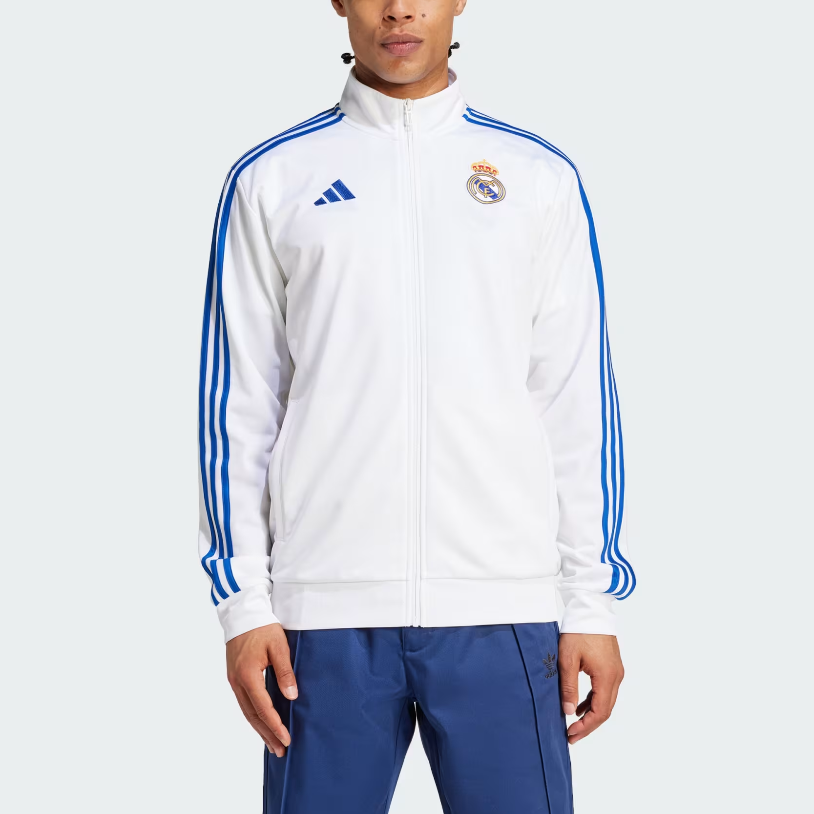 Lookbook adidas Real Madrid SS24 DNA Track Top White Retro Zip Jacket IT3804