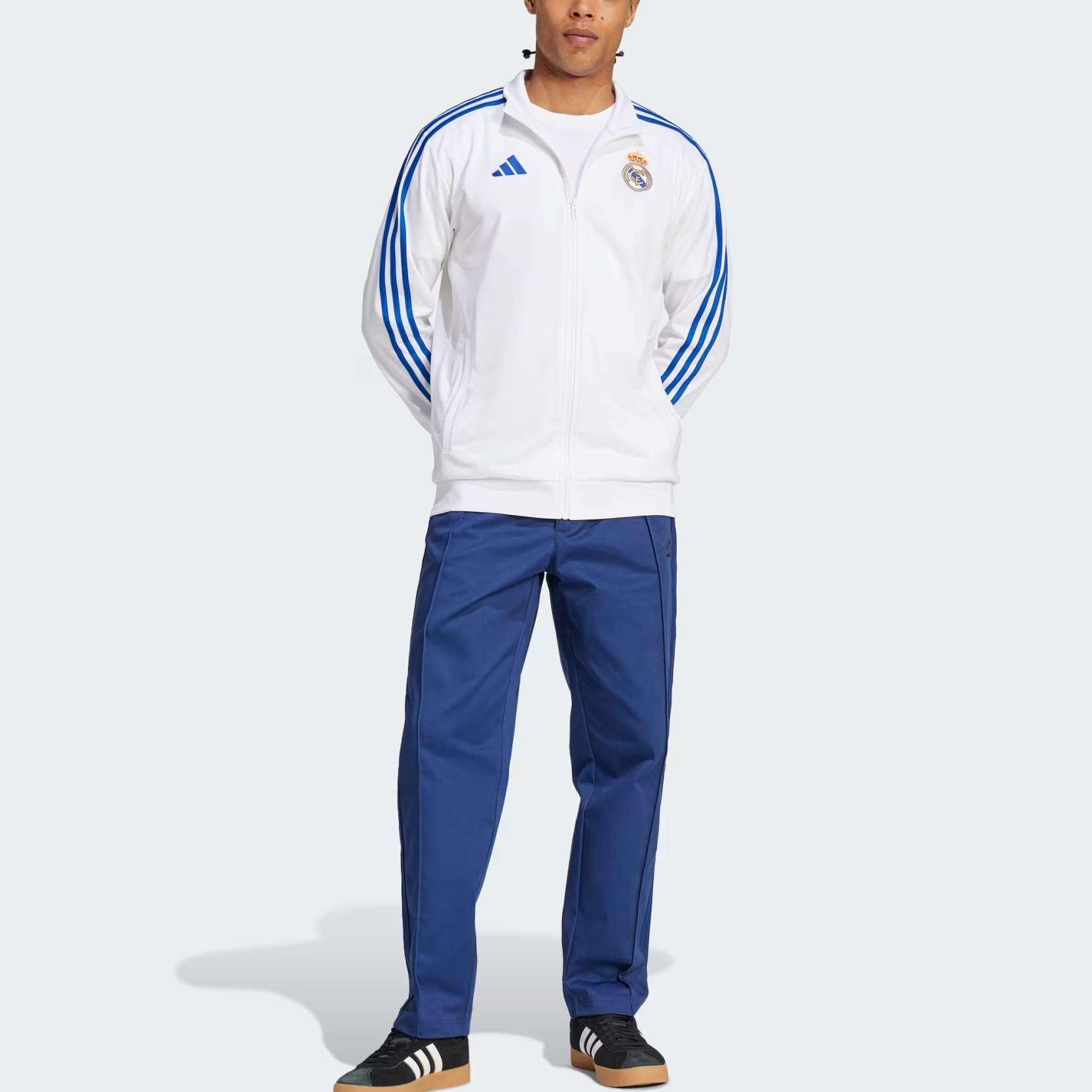Purchase adidas Real Madrid SS24 DNA Track Top White Retro Zip Jacket IT3804