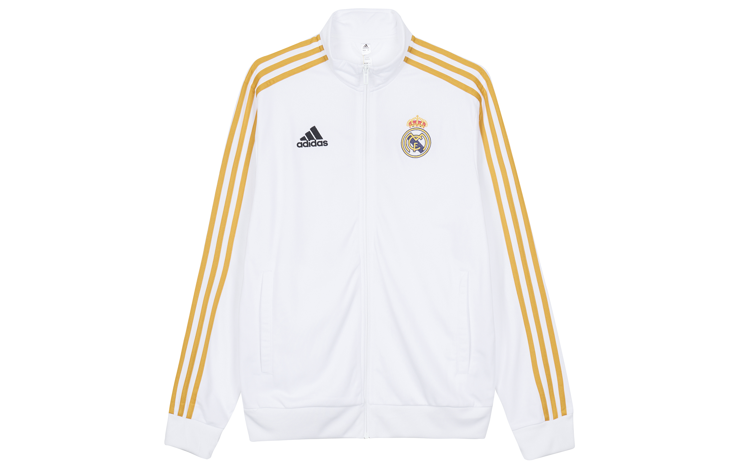 adidas Real Madrid Striped Track Jacket  White Long Sleeve HY0618