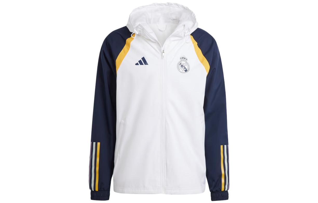 adidas Real Madrid Tiro 23 All-Weather Hoodie Jacket White for Men IB0856