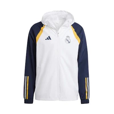 adidas Real Madrid Tiro 23 All-Weather Hoodie Jacket White for Men IB0856