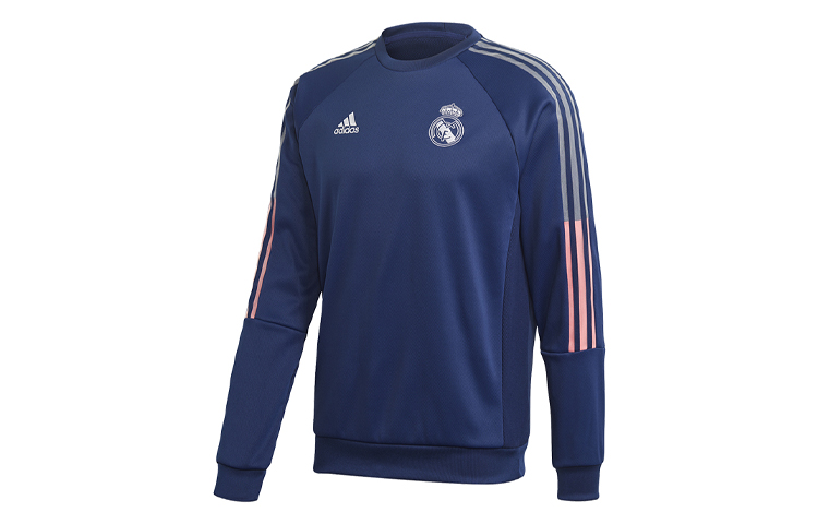 adidas Real Madrid Travel Sweatshirt Crewneck Pullover Navy - Soccer Style FR3875