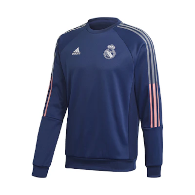 adidas Real Madrid Travel Sweatshirt Crewneck Pullover Navy - Soccer Style FR3875