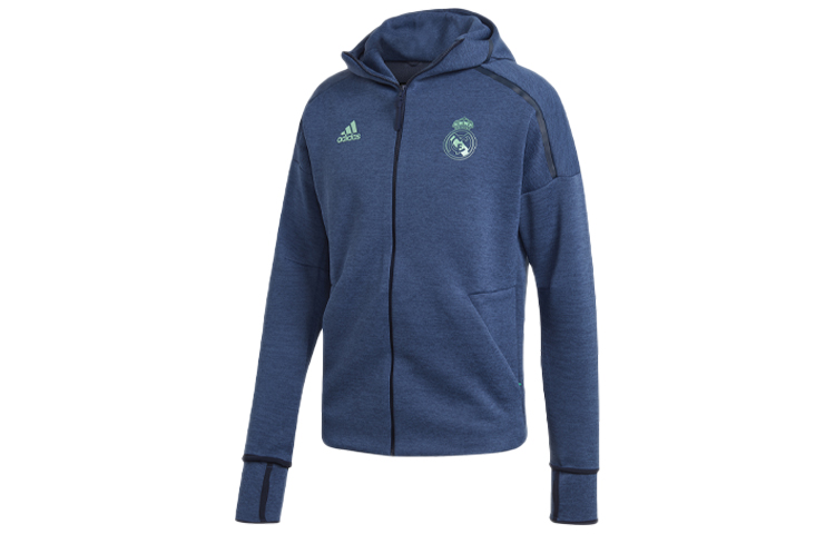 adidas Real Madrid Two-Tone Hoodie Track Jacket Navy Blue Sportswear DX8699