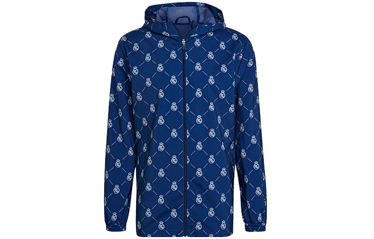 adidas Real Madrid Victory Blue Soccer Hoodie Jacket - H59047