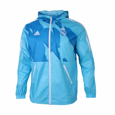 adidas Real Madrid Woven Hooded Jacket Dodgers Blue Soccer Style GQ2538