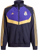 adidas Real Madrid Woven Track Jacket Ink Blue Retro Sportswear IU2078 adidas Real Madrid Woven Track Jacket Ink Blue Retro Sportswear IU2078