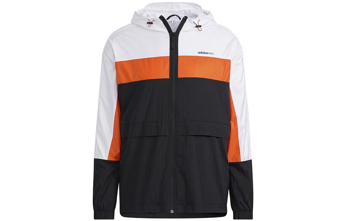 adidas Red & Black Colorblock Breathable Relaxed Fit Hoodie Jacket Men H57441