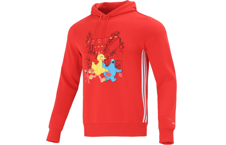adidas Red Animal Print Casual Striped Sweatshirt HD7295
