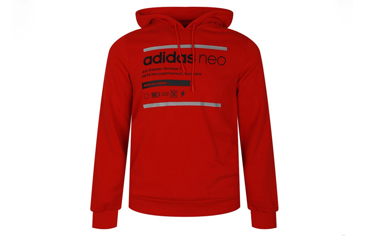 adidas Red Casual Printed Hoodie GE5500