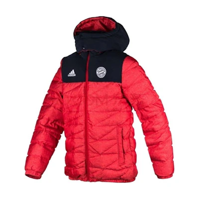 adidas Red Colorblock Logo Hooded Down Jacket AA6846