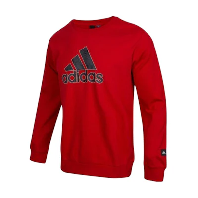 adidas Red Crewneck Printed Pullover Sweatshirt Long Sleeve JE1728