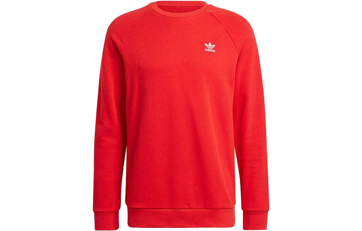 adidas Red Crewneck Sweatshirt with Logo Embroidery - Loose Fit GN3412