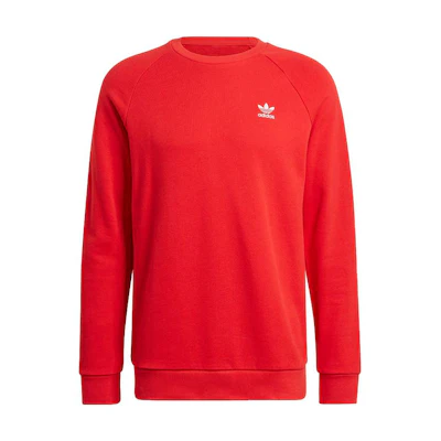 adidas Red Crewneck Sweatshirt with Logo Embroidery - Loose Fit GN3412
