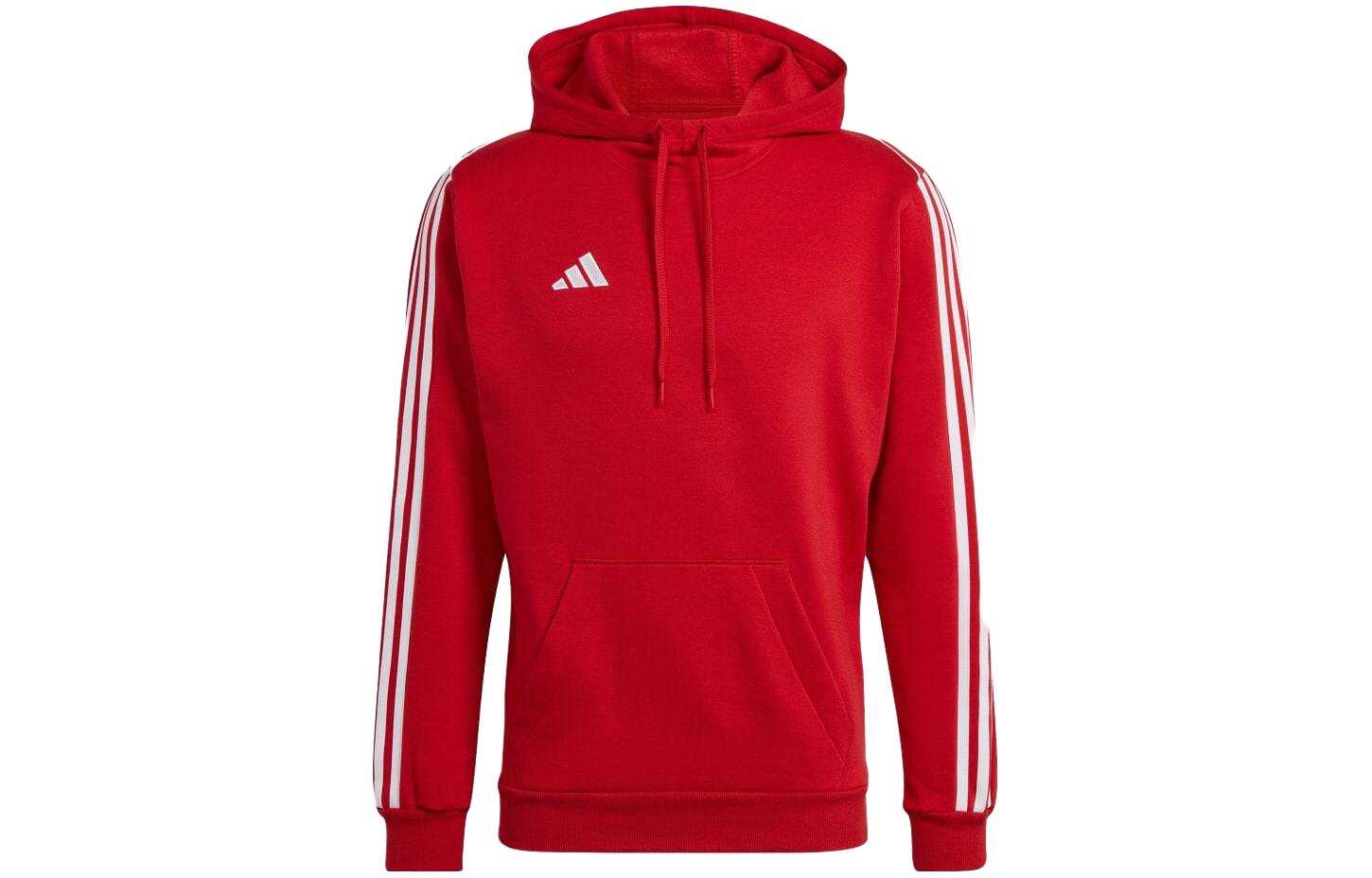 adidas Red Hoodie with 3-Stripes Logo and Drawstring HS3600