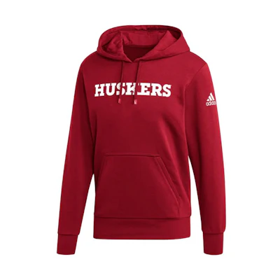 adidas Red Hoodie with Solid Color and Letter Print Design HY2301