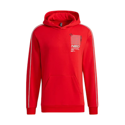 adidas Red Letter Print Graphic Hoodie GS2296
