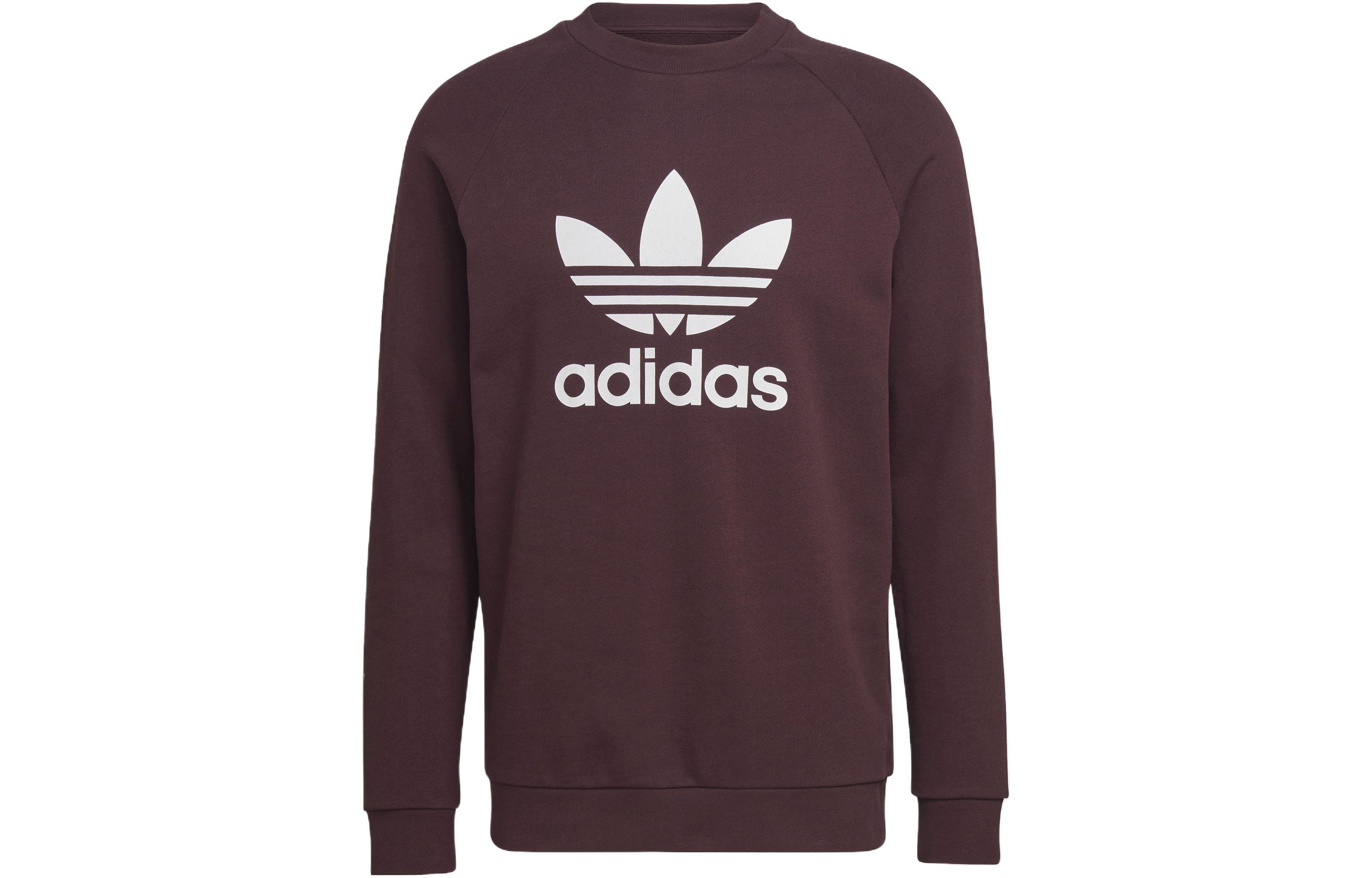 adidas Red Logo Graphic Crewneck Pullover Sweatshirt Long Sleeve HK5293