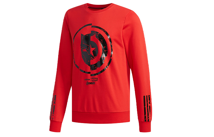 adidas Red Logo Printed Casual Crewneck Sweatshirt EA0320