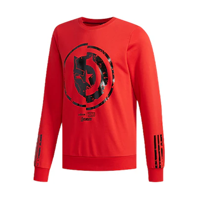 adidas Red Logo Printed Casual Crewneck Sweatshirt EA0320