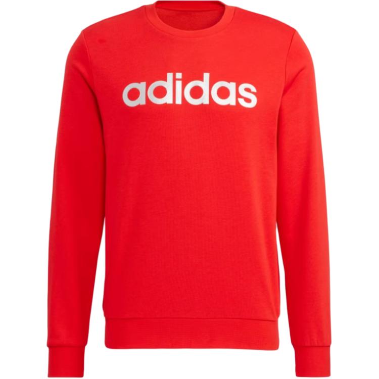 adidas Red Long-Sleeve Sweatshirt with Front Logo Print HD4692