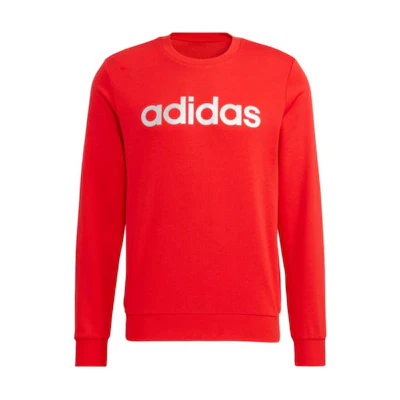 adidas Red Long-Sleeve Sweatshirt with Front Logo Print HD4692