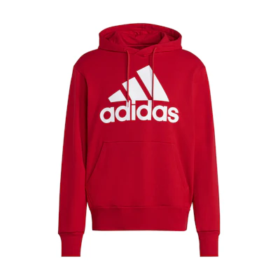 adidas Red Loose Fit Hoodie with Solid Letter Print IC9365
