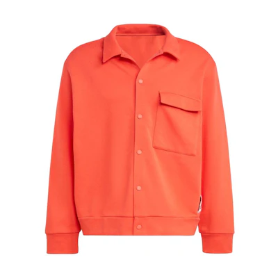 adidas Red Monochrome Logo Print Button-Up Collar Jacket Unisex Japan Edition IL8291-JAPAN