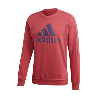 adidas Red Pullover Sweatshirt with Large Logo Print GJ6592
