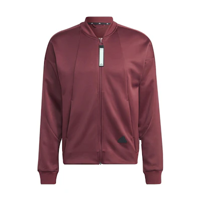 adidas Red Solid V-Neck Long Sleeve Casual Jacket IC6706