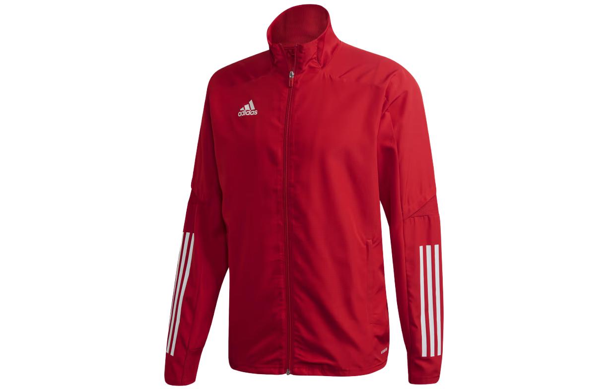 adidas Red Stand Collar Zip-Up Casual Sports Jacket ED9248