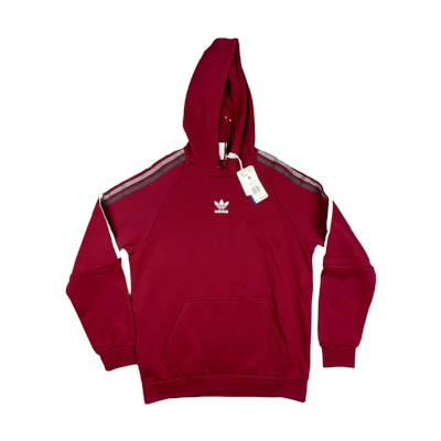 adidas Red Striped Loose Fit Hoodie Long Sleeve Sweater GK1960