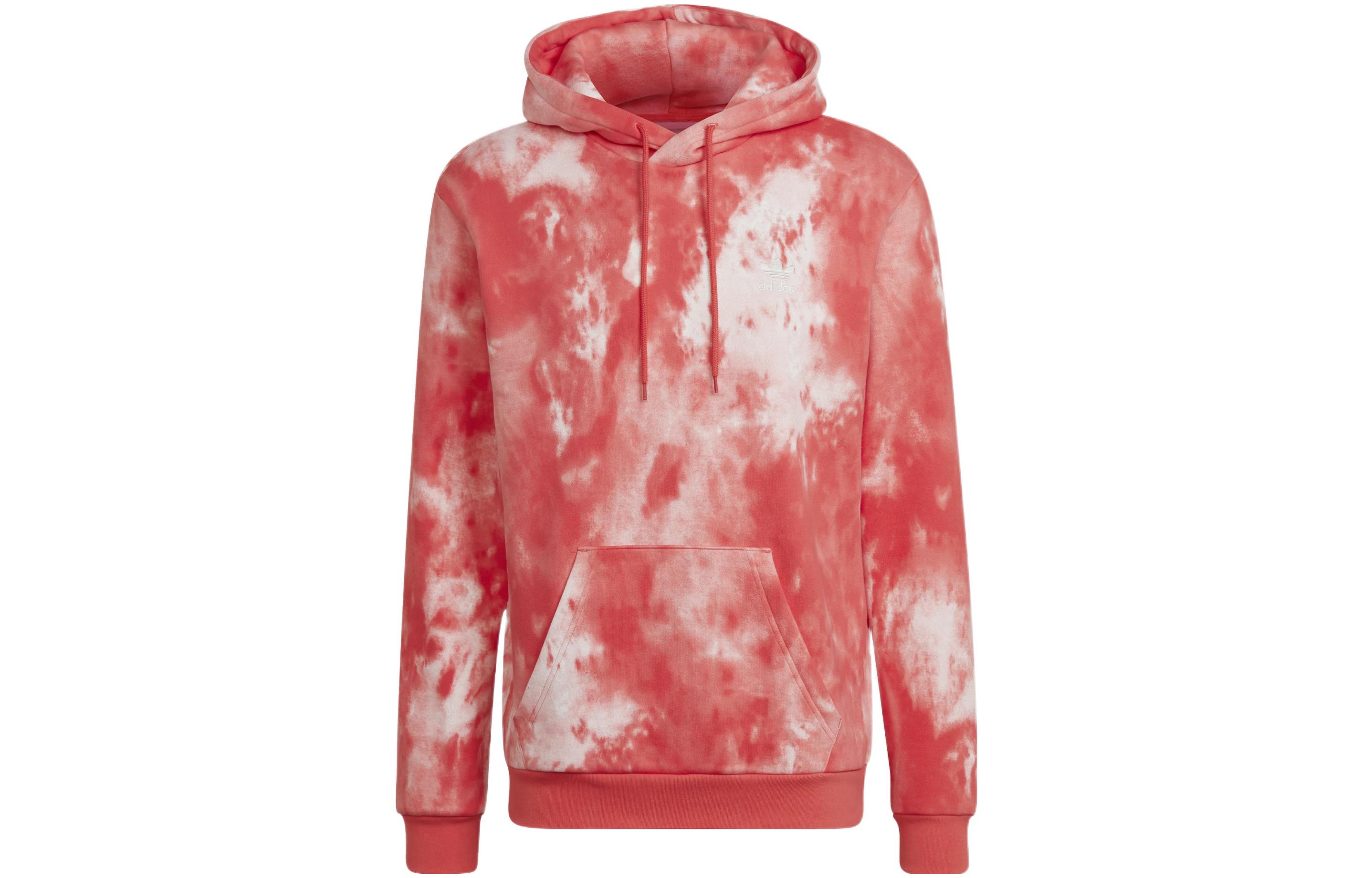 adidas Red Tie-Dye Casual Hoodie HE9438