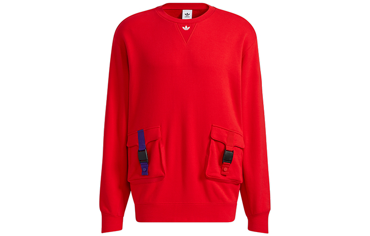 adidas Red Utility Pocket Pullover Hoodie GR0219