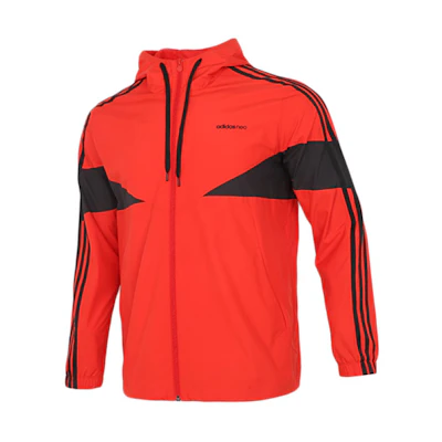 adidas Red Windbreaker Hooded Woven Jacket Casual Sportswear GP5708