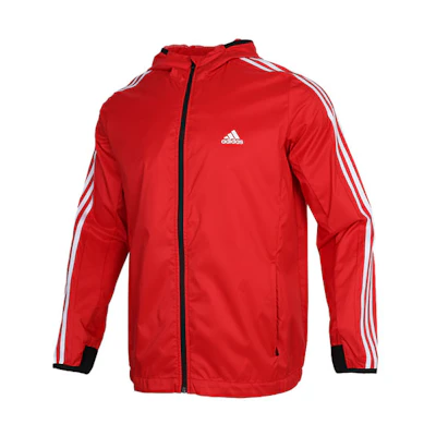 adidas Red Windbreaker Hooded Woven Jacket GQ0624
