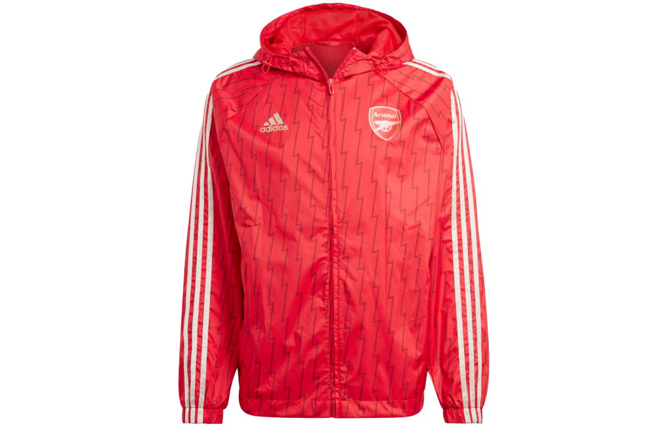 adidas Red Zip-Up Hooded Jacket HZ2075